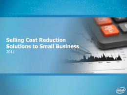 Selling Cost Reduction Solutions to SB