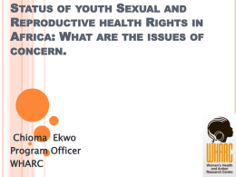 Status of youth Sexual and Reproductive health Rights in