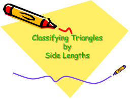 Classifying Triangles by Side Lengths