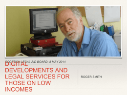 DIGITAL DEVELOPMENTS AND LEGAL SERVICES FOR …