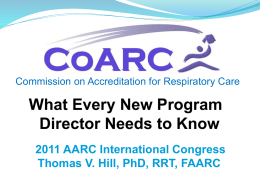 Committee on Accreditation for Respiratory Care