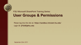 SharePoint Training Series - User Permissions PowerPoint
