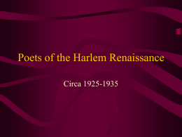 Poets of the Harlem Renaissance