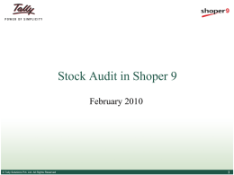 Stock Audit - Tally Solutions