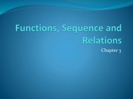 Functions, Sequence and Relations