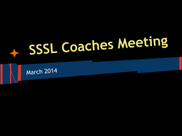 SSSL Coaches Meeting - South Shore Soccer League