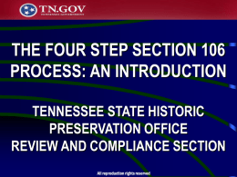 Tennessee Historical Commission, Review and Compliance