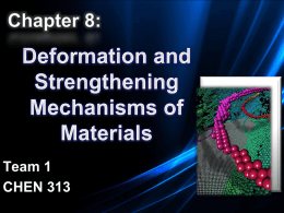 Chapter 8: Deformation and Strengthening Mechanisms of