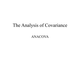 The Analysis of Covariance