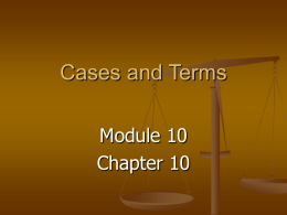 Cases and Terms - Metropolitan Community College