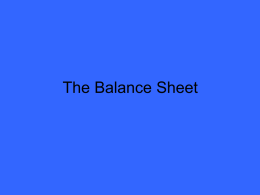 The Balance Sheet - The Cotswold School