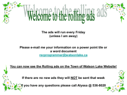 Welcome to the Rolling Ads