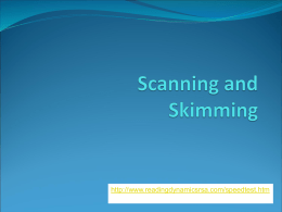 Scanning and Skimming - ASAB-NUST