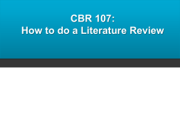 CBR 107 – Presentation