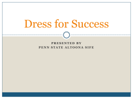 Dress for Success - Penn State Altoona