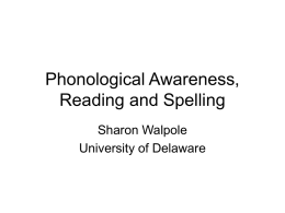 Phonemic Awareness in Reading and Spelling