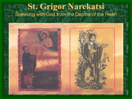 St. Grigor Narekatsi Speaking with God from the Depths of