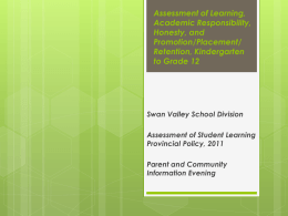 Assessment of Learning, Academic Responsibility