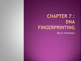 Chapter 7 : DNA Fingerprinting