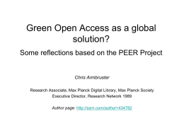 Green Open Access as a global solution? Some reflections