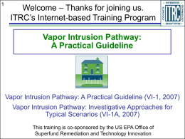 Vapor Intrusion Pathway: A Practical Guideline - CLU-IN