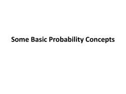 Some Basic Probability Concepts