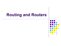 Routers - ISR - Infrastructure Systems Research Lab