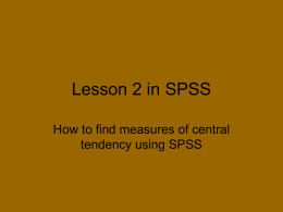 Lesson 2 in SPSS