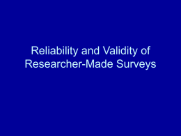 Reliability and Validity of Researcher
