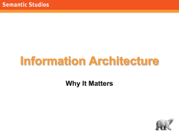 Why IA Matters - The Information Architecture Institute