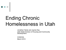 Ending Chronic Homelessness in Utah