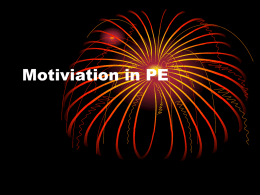 Motiviation in PE - thenewPE Homepage