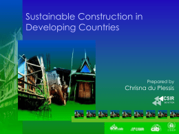 Agenda 21 for Sustainable Construction in Developing Countries