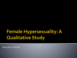Female Hypersexuality: A Qualitative Study