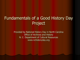 Fundamentals of a Good History Day Project