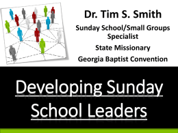 Developing Sunday School Leaders