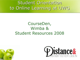 Logging Into WebCt - University of West Georgia