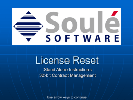 License Reset - Soule Software Inc.