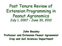 Post Tenure Review of Extension Programming in Peanut