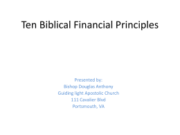 10 Biblical Finance Principles - Emmanuel Way of The Cross
