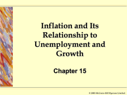 Inflation And Its Relationship To Unemployment And Growth