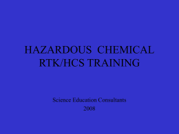 HAZARDOUS CHEMICAL TRAINING
