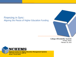 Financing in Sync: Aligning the Pieces of Higher Education