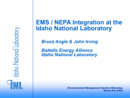 EMS / NEPA Integration at the INEEL