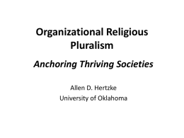 Religious Organizations, Civil Society, and Pluralism