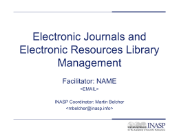 Electronic Journals and Electronic Resources Library