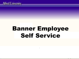 Banner Self Service Employee Benefits & Deductions