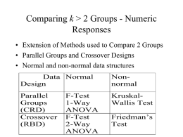 Comparing k > 2 Groups