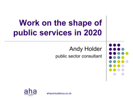 Work on the shape of public services in 2020
