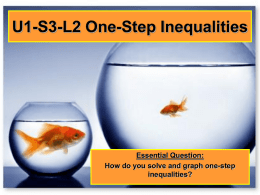 3.2 & 3.3 One-Step Inequalities